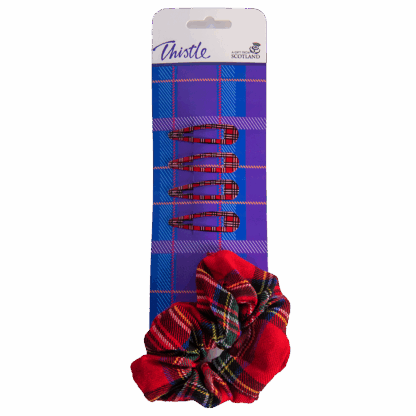 Haarclips mit Haargummi Tartan